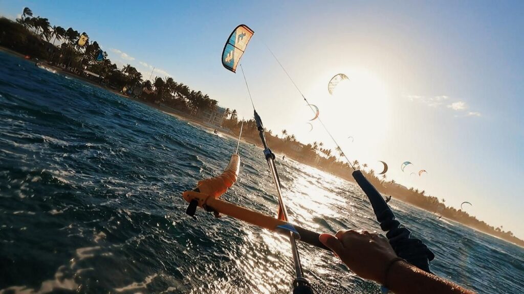 Kiteboarding or kitesurfing