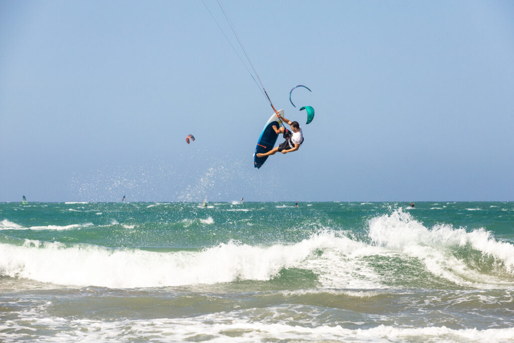 Kite surfing at Kite Beach in Cabarete" and "Beginner kite surfing lessons in Cabarete."