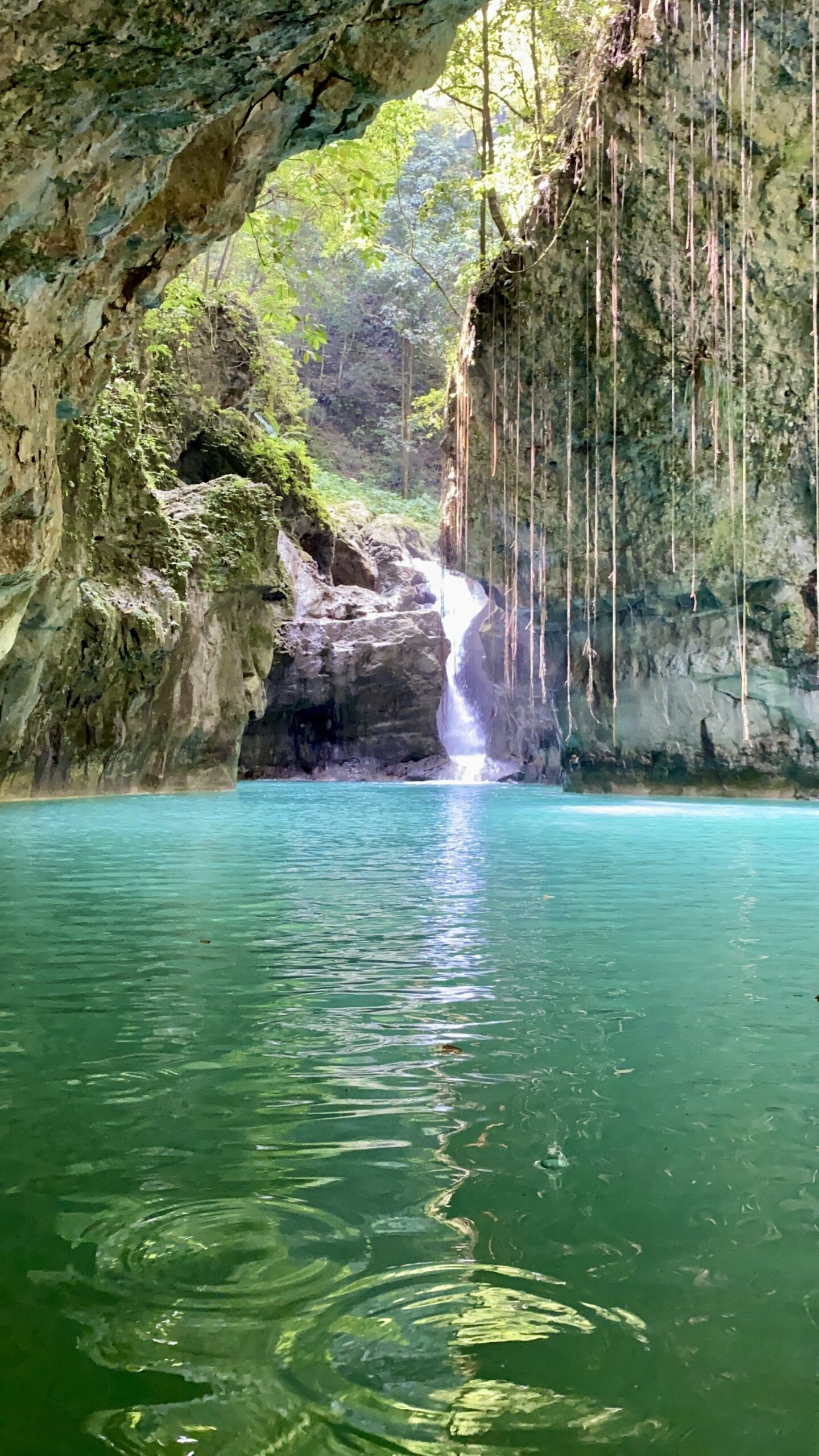 Cola de Pato natural waterfall pool canyoning near Cabarete Dominican Republic