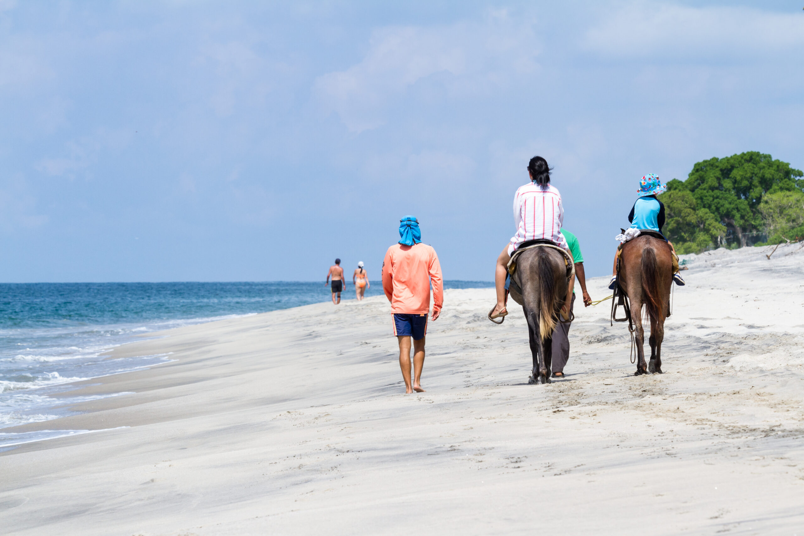 Mother and child enjoying a horseback ride