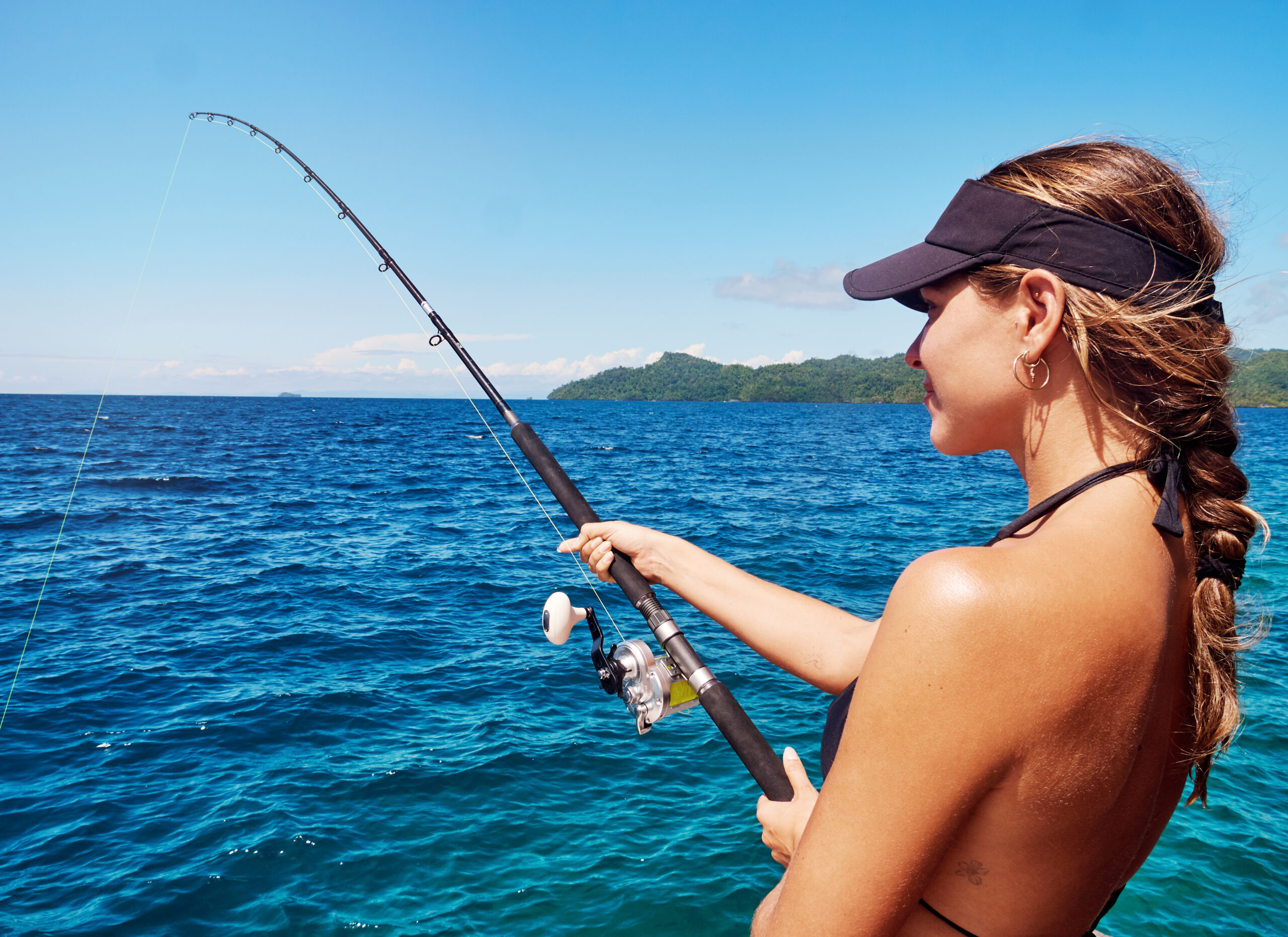 Fishing from a boat in Cabarete